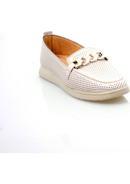 Krem Zincir Detaylı Ayakkabı modelleri