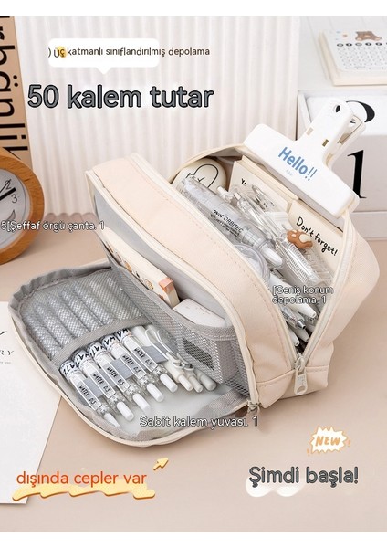 Minimalist Kalem Çantası Büyük Kapasiteli Kızlar, Erkekler ve Kızlar Ilkokul ve Ortaokul Öğrencileri Için Yeni Popüler Kırtasiye Kalem Kutusu (Beş Kalem Gönder) (Yurt Dışından) fiyatları