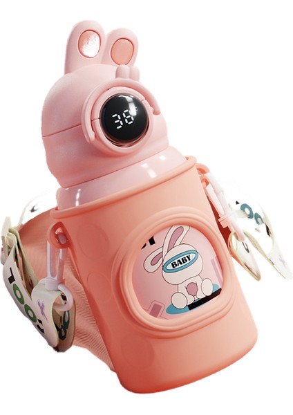 Çocuk Termos Bardak Sevimli Taşınabilir Bayan Büyük Göbek Bardak 316 Paslanmaz Çelik Akıllı Ekran Sıcaklık Su Bardağı (Yurt Dışından)