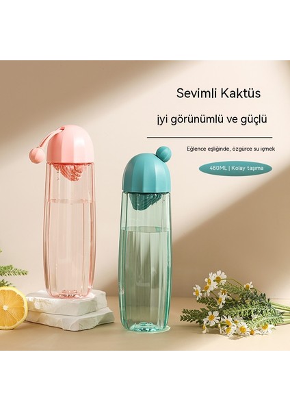 S Ücretsiz Bardak Yüksek Yüz Değeri Basit Kaktüs Tarzı Çay Sızıntısı Plastik Su Bardağı Taşınabilir Düz Içecek Bardağı (Yurt Dışından) modelleri