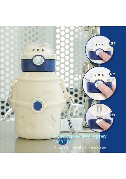 Termos Bardak Büyük Kapasiteli 316 Paslanmaz Çelik Su Isıtıcısı Astronot Sevimli Karikatür Çocuk Su Bardağı (Yurt Dışından) fırsatları