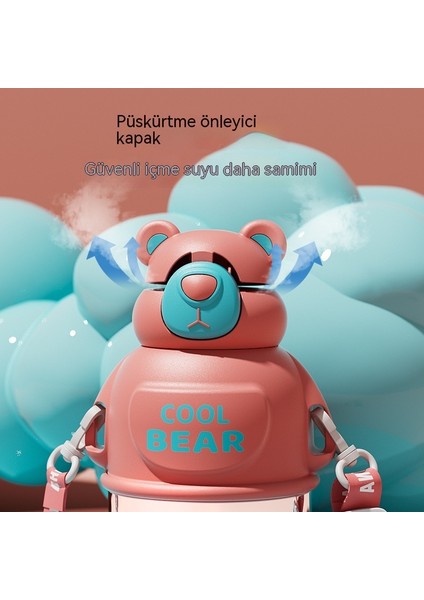 316 Paslanmaz Çelik Çocuk Termos Bardak Ayna Yüksek Değerli Taşınabilir Sevimli Küçük Serin Ayı Saman Su Isıtıcısı Hediye (Yurt Dışından) fiyatları