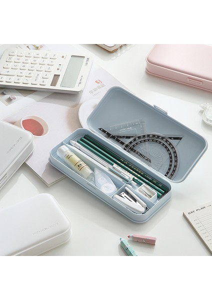 Yaratıcı Taşınabilir Kalem Kutusu Öğrenci Büyük Depolama Kalem Çantası Net Kırmızı Kalem Kutusu Çok Fonksiyonlu Kalem Kutusu (Yurt Dışından)