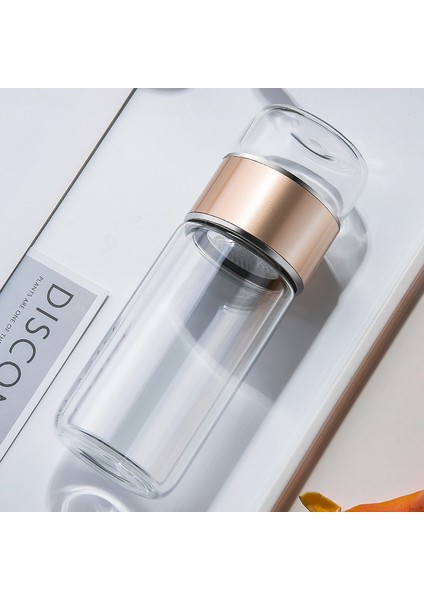 Yeni Çift Katmanlı Çay Su Ayırma Cam Filtre Çay Bardağı Ofis Şeffaf Su Bardağı Taşınabilir Bardak Yüksek Sıcaklık Dayanımı (Yurt Dışından)