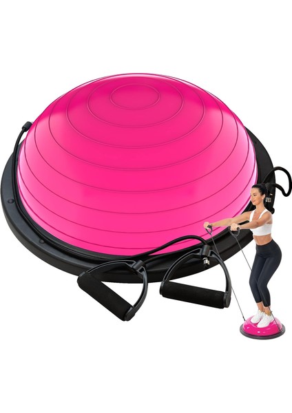 Ithal Pembe Bosubal Yarım Denge Pilates Topu Bosu Topu