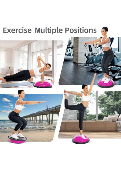 Ithal Pembe Bosubal Yarım Denge Pilates Topu Bosu Topu