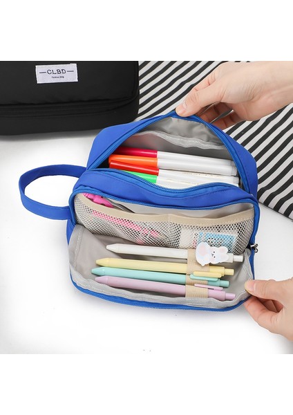 Basit ve Büyük Kapasiteli Çift Katmanlı Kalem Çantası Çok Fonksiyonlu Kırtasiye Çantası Kız Genç Lise Öğrencisi Ins Japon Kırtasiye Kutusu (Yurt Dışından) fiyatları