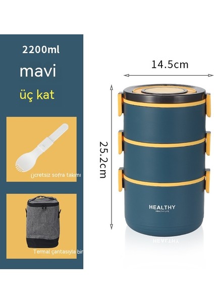 304 Paslanmaz Çelik Çok Katmanlı Yalıtım Yemek Kabı Kadın Bento Kutusu Yemek Kabı Ofis Çalışanı Öğrenciler Taşınabilir Pirinç Kovası Yalıtım Kovası (Yurt Dışından)