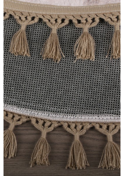 Nova Vizon Yuvarlak 120X120 cm Ponpon Saçaklı Kaymaz Tabanlı Makinede Yıkanabilir Banyo Paspası fırsatları