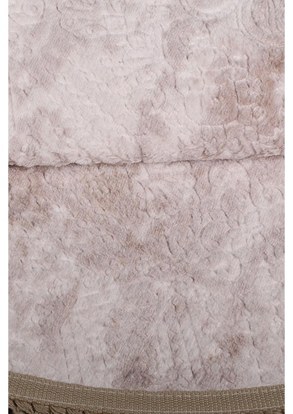 Nova Vizon Yuvarlak 120X120 cm Ponpon Saçaklı Kaymaz Tabanlı Makinede Yıkanabilir Banyo Paspası indirimleri