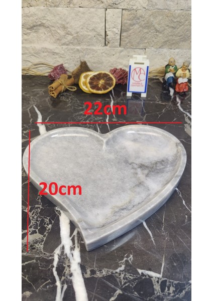 Mermer Kalp Sunumluk Tepsi Dekoratif Çerezlik 2 Parça fırsatları