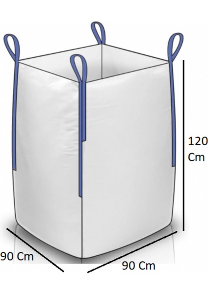 Big Bag Çuval 90 x 90 x 120 cm Altı Kapalı Üstü Açık 10 Adet fiyatları