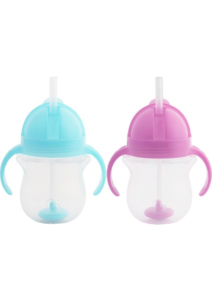 Tıklama Kilitli Uçlu Pipetli Alıştırma BARDAĞI,6AY+,207ML,2LI Paket