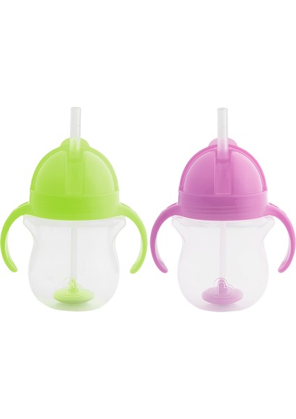 Tıklama Kilitli Uçlu Pipetli Alıştırma BARDAĞI,6AY+,207ML,2LI Paket