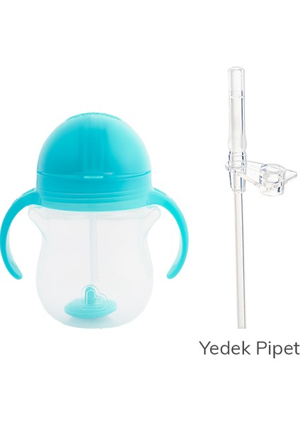 Tıklama Kilitli Uçlu Pipetli Alıştırma Bardağı, 6AY+, 207ML, Mavi,& Yedek Pipet 1 Adet fiyatları