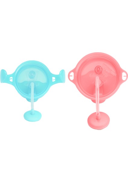 Tıklama Kilitli Uçlu Pipetli Alıştırma Bardağı 6AY+ 207 ml Mavi ve 12AY+ 296 ml Pembe