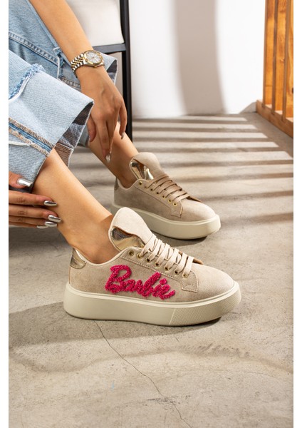 Barbie Bej Süet Bej Taban Günlük Spor Sneaker