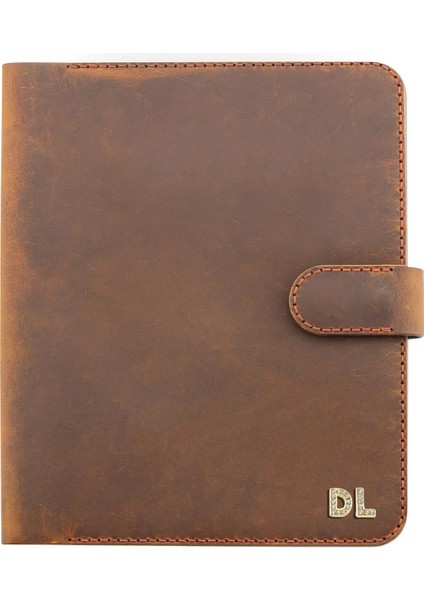 Twingold Kişiye Özel Crazy Deri A5 Defter ve Ajanda Kılıfı Taba