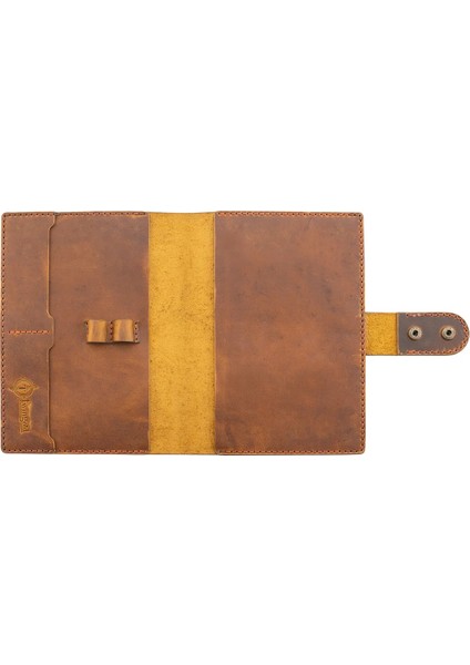 Twingold Kişiye Özel Crazy Deri A5 Defter ve Ajanda Kılıfı Taba
