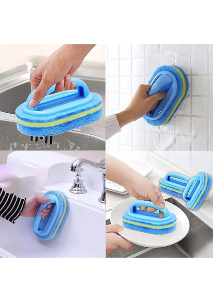 Temizlik Fırçası, Banyo Temizlik Süngeri, Mutfak Temizlik Süngeri, Küvet, Tuvalet, Duvar, Yer, Fayans, Sap Temizleme Fırçası (Mavi) (2 Adet) (Yurt Dışından) indirimleri