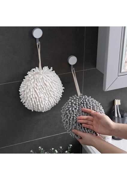 3 Adet Banyo El Havlusu Şönil Asma El Havlusu Topu Mikrofiber Kabarık Emici Yumuşak Küçük Banyo Havlusu Döngüler ile (Yurt Dışından) fırsatları