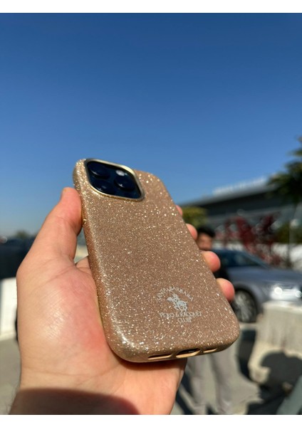 iPhone 15 Pro Kılıf Santa Barbara Polo Racquet Club Simli Göz Kamaştırıcı Luxury Işıltılı Kapak