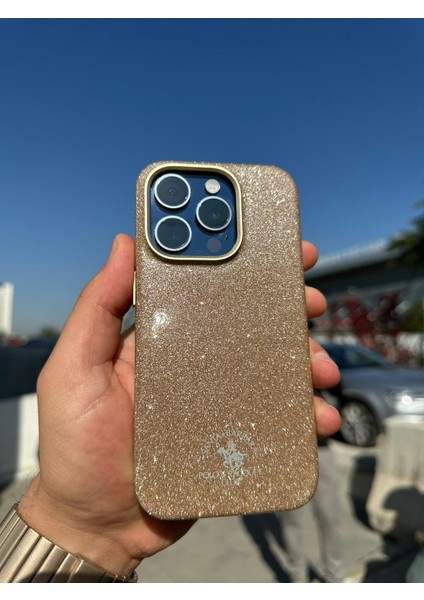 iPhone 15 Pro Kılıf Santa Barbara Polo Racquet Club Simli Göz Kamaştırıcı Luxury Işıltılı Kapak