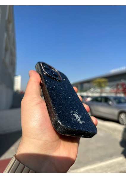 iPhone 15 Pro Kılıf Santa Barbara Polo Racquet Club Simli Göz Kamaştırıcı Luxury Işıltılı Kapak