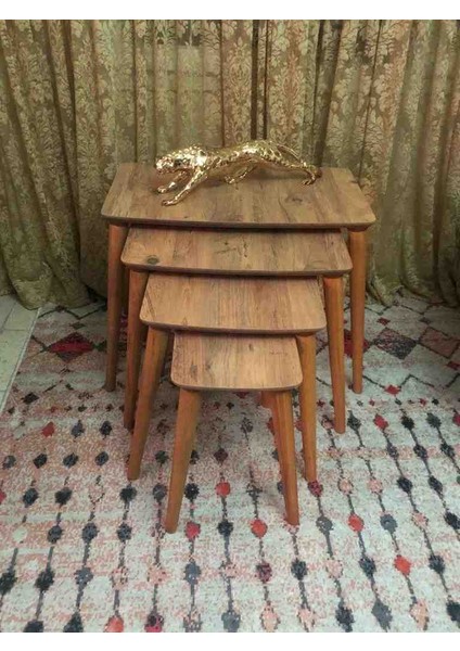 komple MDF 4 lü zigon sehpa yan sehpa servis sehpası