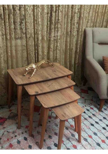 komple MDF 4 lü zigon sehpa yan sehpa servis sehpası