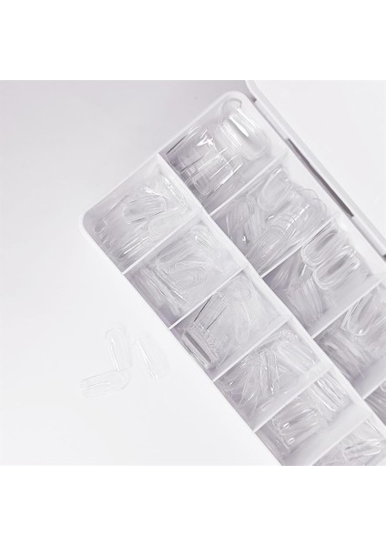 Gel Tips, Şeffaf (Küt), Kutuda 550 Adet