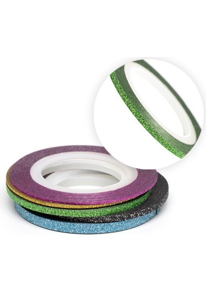 Nail Art Yapışkan Şerit 1metre Simli Yeşil Geniş