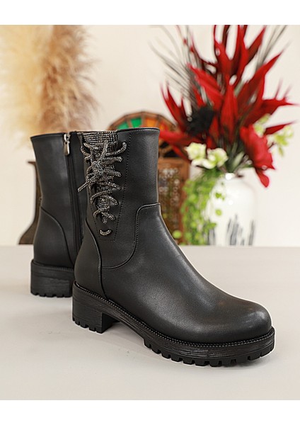 1779-409107 Kauçuk Tabanlı Bayan Postal Spor Bot - NKT01779-SIYAH-37 modelleri