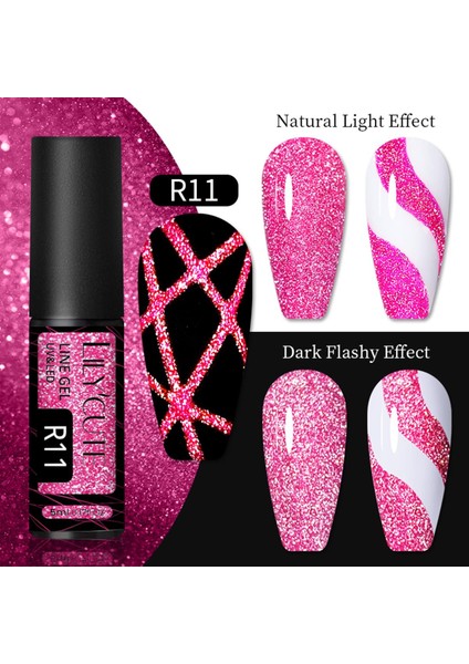 Reflective Glitter Nail art çizim ojesi R011 (54152-5)