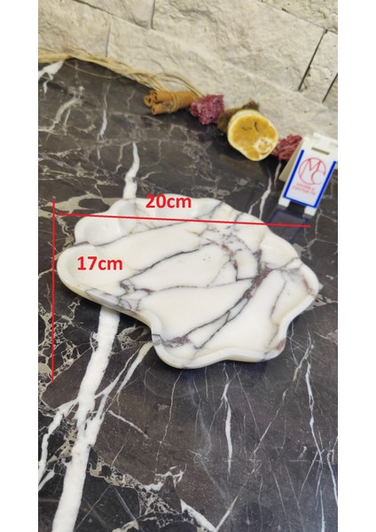 Mermer Istiridye Sunumluk Tepsi Dekoratif Çerezlik Kase Tabak