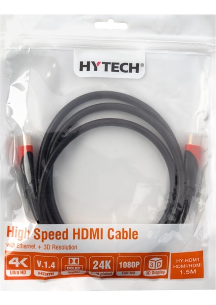 1.5m HDMI Altın Uçlu 24K 1.4 Ver. 3D Kablosu