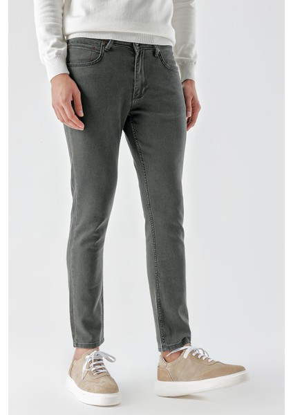 Erkek Haki Mevsimlik Pamuk 5 Cep Slim Fit Jean Pantolon modelleri