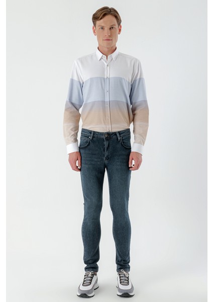 Erkek Kahve Denim Slim Fit Jean Kot Pantolon fırsatları