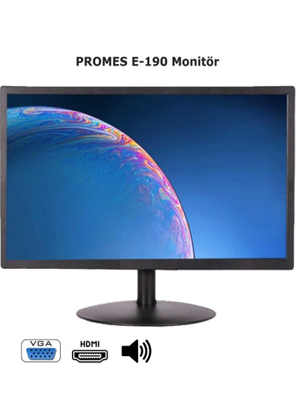 PR-E190 19" (HDMI+VGA) FHD LED Monitör TV
