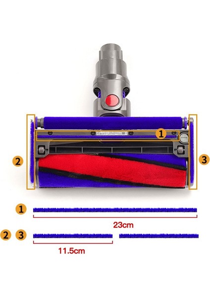 【gui Xulian】2x Yedek Alt Şerit Peluş Şerit Keçe Şerit V6 V7 V10 Elektrikli Süpürge Yumuşak Rulo Kafa Aksesuarları (Yurt Dışından) indirimleri