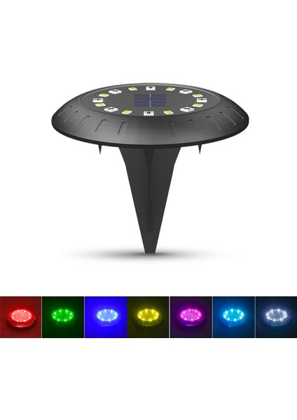 [gui Xulian] 2x Rgb Güneş Çim Yard LED Güneş Işıkları Gömülü Güneş Enerjili Bahçe Işık Su Geçirmez Dış Mekan Yeraltı Spot Lamba Sıcak Beyaz (Yurt Dışından)