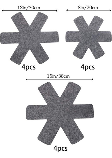 [gui Xulian] 24 Adet 3 Farklı Boyutta Tava Tencere Koruyucuları, Tencerenizi Korumak ve Ayırmak Için Daha Büyük ve Daha Kalın Tava Pedleri (Gri) (Yurt Dışından)