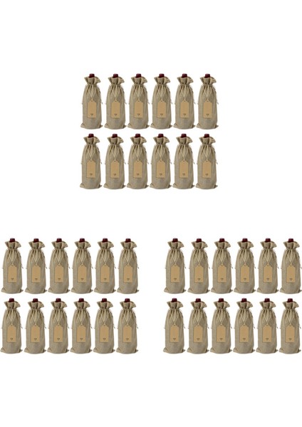 [gui Xulian] 36 Parça Çuval Bezi Şarap Çantaları Ipli Şarap Şişesi Çantaları Kör Tadım Için Etiketli Yeniden Kullanılabilir Çantalar (Yurt Dışından) fiyatları