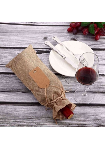 [gui Xulian] 36 Parça Çuval Bezi Şarap Çantaları Ipli Şarap Şişesi Çantaları Kör Tadım Için Etiketli Yeniden Kullanılabilir Çantalar (Yurt Dışından) modelleri