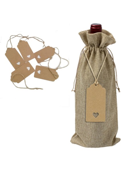 [gui Xulian] 36 Parça Çuval Bezi Şarap Çantaları Ipli Şarap Şişesi Çantaları Kör Tadım Için Etiketli Yeniden Kullanılabilir Çantalar (Yurt Dışından) fırsatları