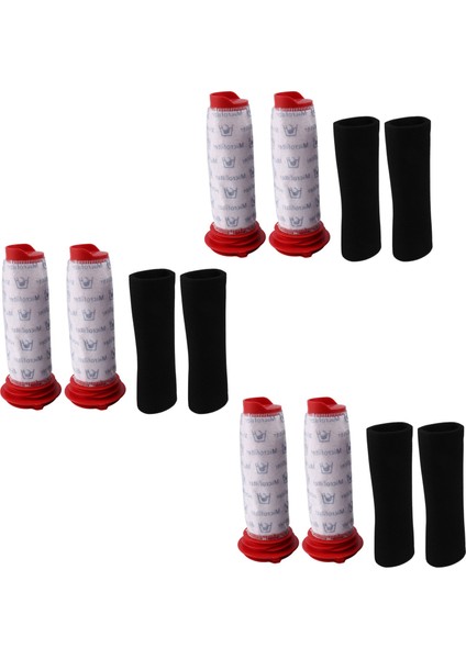 【gui Xulian】athlet Akülü Elektrikli Süpürge Için Yıkanabilir Ana Çubuk Filtre + Köpük Parça (Her Biri 6 Adet) (Yurt Dışından)