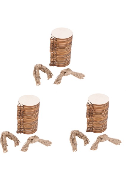 [gui Xulian] 150 Adet Dıy Zanaat Ahşap Yuvarlak Biblo ile 150 Adet Sicim Boya, Bitmemiş Doğal Boş Ahşap Diskler Toplu Dilimler (Yurt Dışından)