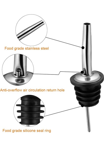 [gui Xulian] 30 Adet Paslanmaz Çelik Dökücüler, Likör Şişesi Dökücüler ve Sirke Konik Tıpa Borulu, Mühürlü Toz Kapaklı (Yurt Dışından) modelleri