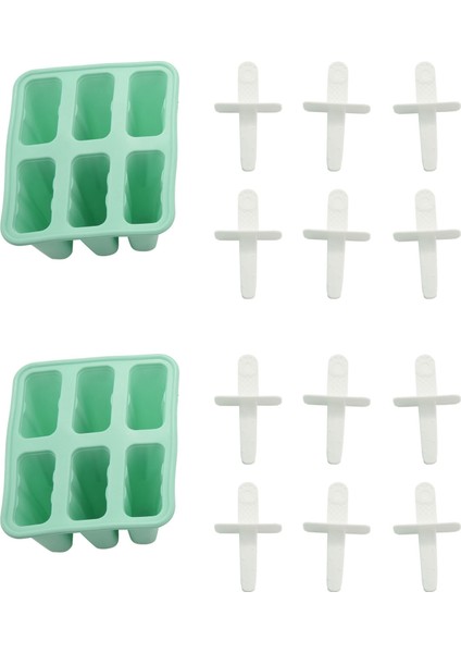 【gui Xulian】2x Popsicle 6 Parça Silikon Buzsuz Popsicle Kalıp Yeniden Kullanılabilir Kolay Bırakılan Buz Yapıcı (Yurt Dışından)