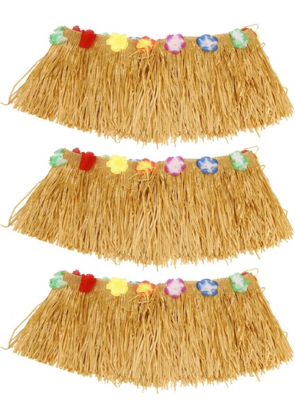 [gui Xulian] 3x Masa Etek Hawaiian Luau Çiçek Çim Bahçe Düğün Parti Plaj Dekor Haki (Yurt Dışından)